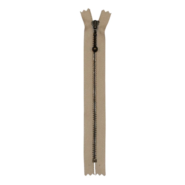 YKK Fast Lynlås Antik Messing 4 mm 17 cm